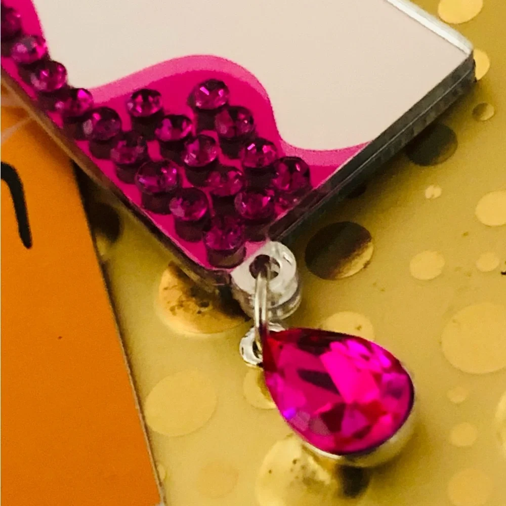 Authentic Betsey Johnson Earrings - Halloween Cleaver, Dangle Rhinestone NWT
